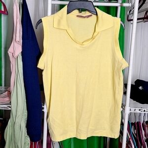 INTERNATIONAL YELLOW SLEEVELESS POLO TOP SIZE LARGE